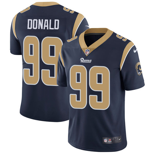 Nike Rams #99 Aaron Donald Navy Blue Team Color Men's Stitched NFL Vapor Untouchable Limited Jersey - Click Image to Close